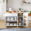 Foldable Oak Kitchen Table 132.5x44x90cm 14