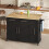 Black Kitchen Island with Drop Leaf & Storage 13