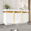 (White, Particle Board) Modern White & Gold Buffet Cabinet, 55" 1