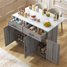Mobile Kitchen Island on Wheels, 129x46x91cm