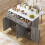 Mobile Kitchen Island on Wheels, 129x46x91cm 1