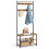 Coat Rack Stand - Wood - Rustic Walnut and Black - With Shoe Storage Bench 1