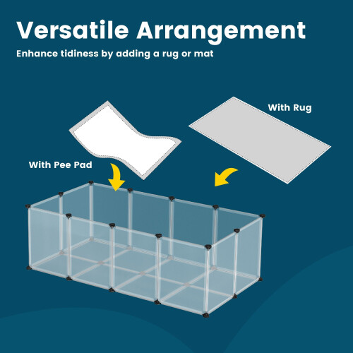 Small Animal Playpen - Plastic - White - Indoor with Floor 2