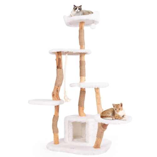 168 cm Cat Tree with Platforms, Cave, and Sisal Posts 1