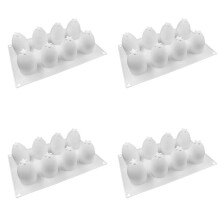 4X Easter Egg Silicone Mold Eight Holes Three-Dimensional Egg Shape Plaster Mold DIY Handmade Home Decoration for Easter