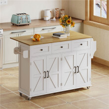 Barn-Style Kitchen Island, 140x43x90.5 cm