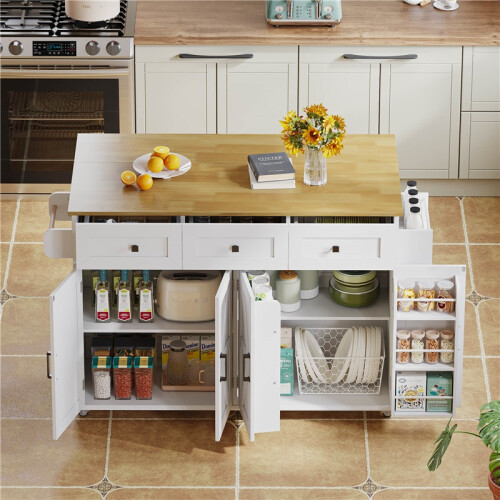 Barn-Style Kitchen Island, 140x43x90.5 cm 2