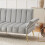 Modern Velvet Sofa Bed – Grey, Adjustable 9