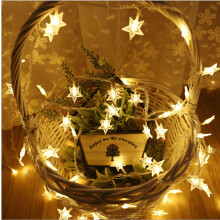 Guirlande lumineuse USB de 3 m (9,84 pi) avec 20 LED en forme d'étoile, idéale pour les réunions de famille et les cadeaux d'intérieur (lumière