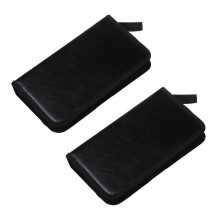 2x80VCD DVD CD Kunstlederhülle Aufbewahrungshalter Organizer Schwarz