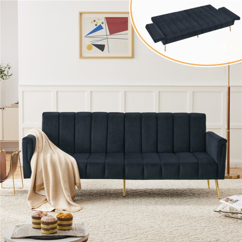 Modern Velvet Sofa Bed – Adjustable & Convertible 2