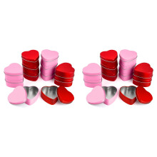 Lot de 24 Boîtes en Forme de Cœur pour Saint-Valentin 56,7g avec Couvercles, Pots à Bougies en Vrac Forme de Cœur, Conteneurs pour Bougies