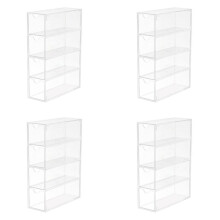 4X Boîte de Rangement pour Lunettes Étui à Lunettes en Acrylique Porte-Lunettes Transparent 4 Couches Boîte de Rangement pour Lunettes
