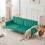 Modern Velvet Sofa Bed – Green, Adjustable 7