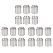 BoîTe à Thé 18 PièCes avec Doubles Couvercles Hermétiques, BoîTe en Fer Blanc et Petites BoîTes de Cuisine Rondes pour le Thé (Argent)