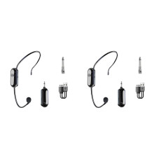 2X 2,4G Kabelloses Mikrofon-Headset mit Großer Reichweite Von 30 M für Sprachverstärker, Lautsprecher, Karaoke, Unterricht, Reden im Freien