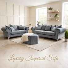 (2 Seater, Steel Velvet) 1,2,3 Seater Sofa Imperial 3+2 Set & 5 Seater Corner Sofa Couch SETTEE Chaise