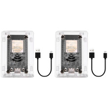 2X BTC Miner Solo Lottery Miner 55KH/S Bitcoin BTC Miner Asic Mining Faible Consommation avec Boîtier en Acrylique pour le Bureau à Domicile