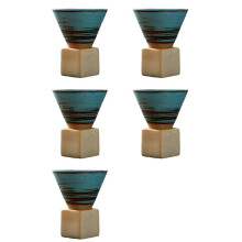 5X Tasse à Café en Céramique Rétro Japonaise - Tasse à Thé en Poterie Brute, Tasse en Porcelaine Latte Art, Adaptée à la Maison et au Bureau B