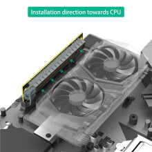 2X Carte Riser PCI-E 16X 3.0 Inversée à 90 Degrés Mâle Vers Femelle pour Serveur 2U (Sens D'Installation Vers le CPU)