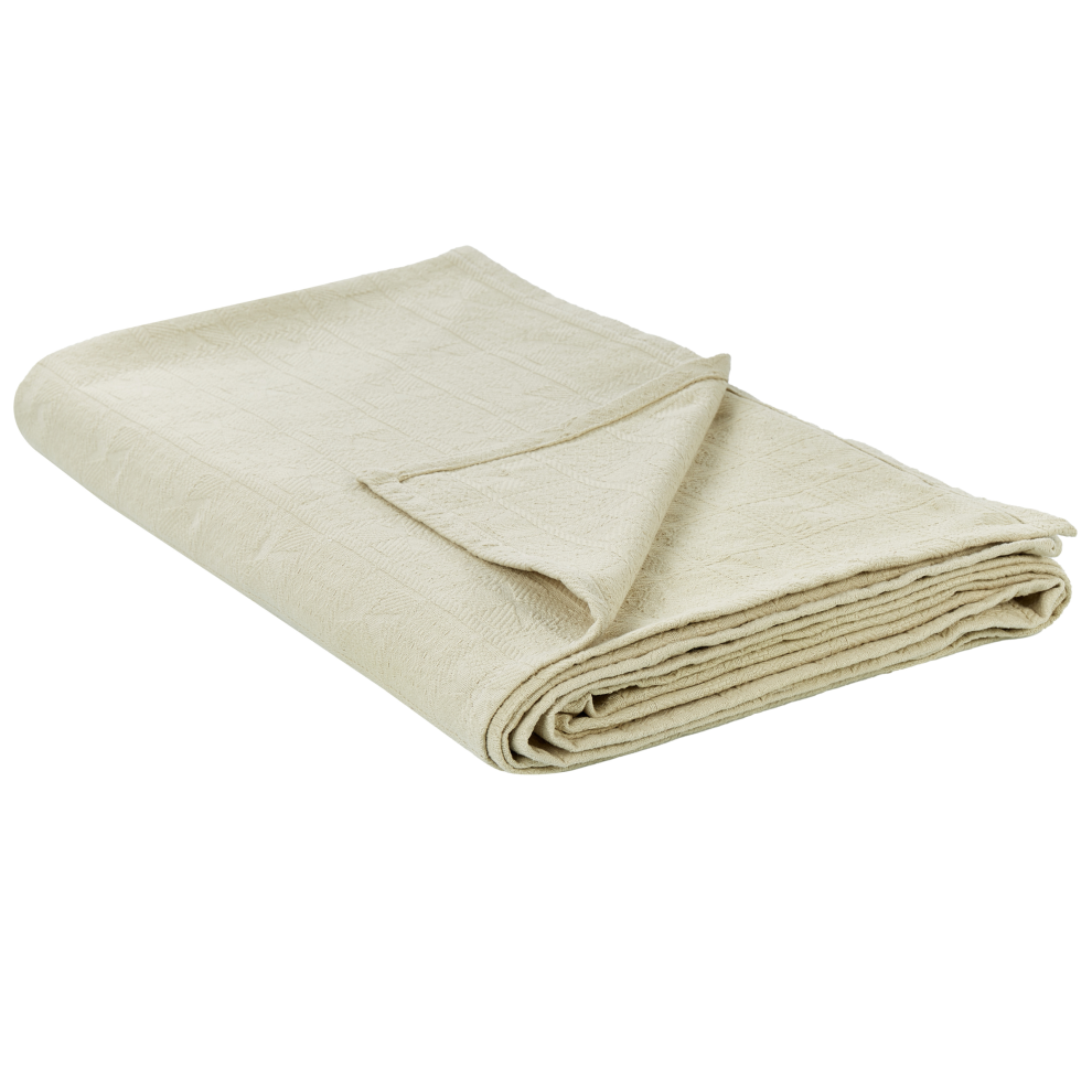Photos - Duvet Beliani Bedspread MARAKA Cotton 150 x 200 cm Light Beige Cream 
