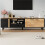 Modern Oak & Black TV Stand 180cm 3