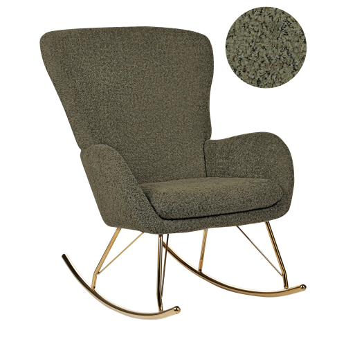 Beliani Rocking Chair ANASET Boucle Dark Green