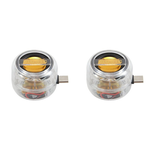 2X Portable  Speaker Universal Type-C Sound Box Type-C Plug in Mobile Phone Amplifier External Wired Home Clear