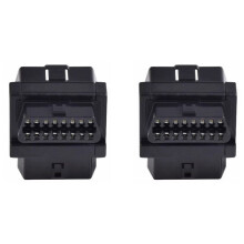 2X Car OBD2 One Minute Two Extension Cable Automotive Universal 16-Pin Core Splitter Connected to Obd Devices(B)