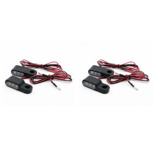 4PCS 12V Motorcycle Indicators LED Turn Signal Light Handlebar Amber Signal Lamp Blinker,Brake Clutch Lever Mount,Black