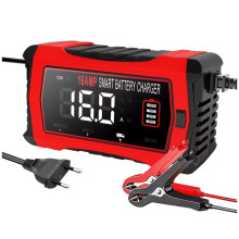Universal 6V 12V 24V 16A Car Battery Charger for Lead Acid AGM GEL LiFePO4 Battery EU Plug