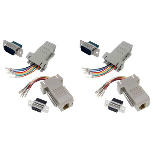 20Pcs DB9 to RJ45 Modular Adapter, DB9 to RJ45 Female Jack Ethernet Adapter