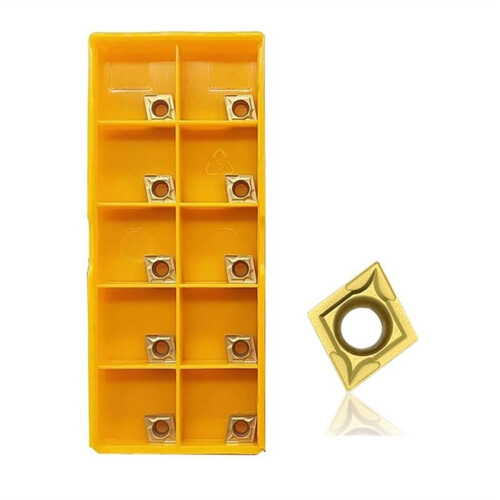10 Pcs CCMT060204 Turning Inserts,CCMT Insert Insert Mutilayer Coated Lathe Replacement Inserts for Lathe Turning Tool
