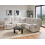 Beliani Manual Recliner Corner Sofa ROKKE Fabric Off-White Light Beige Left Hand 2