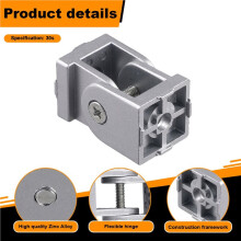 2X 3030 Series Aluminum Extrusion Profile Die-Cast Zinc Alloy Flexible Pivot Joint Connector for Aluminum Profile