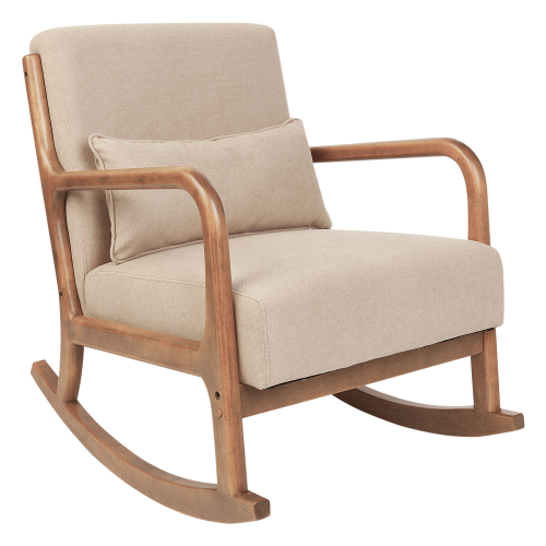 Beliani Rocking Chair SKOVDE Fabric Beige