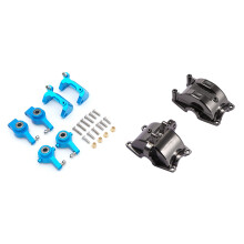 1Pcs Metal Differential Housing Gear Box & 1 Set Aluminum Front Rear Steering Hub Base C Carrier Knuckle Upgrade Kit