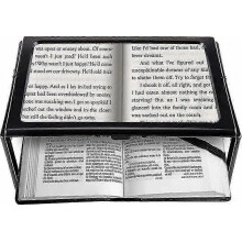 Loupe de lecture A4 pleine page, loupe rectangulaire mains libres sur pied avec 4 lampes LED, grossissement x3 pour la lecture