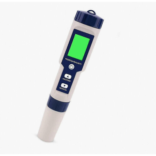 5-in-1 Electronic pH Meter with LCD Display, Measures pH, TDS, EC, Salinity and Temperature, Accurate Water Quality Test