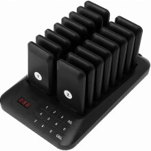 Touchscreen Wireless Restaurant Pager System with 16 Buzzers for Customer Service Calls and Wait Management to Improve R