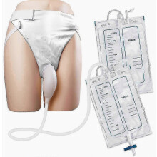 Wearable Urine Bag with Catheter Tube, 1000ml and 2000ml, for Men and Women, Urinary Incontinence Care for Elderly and B