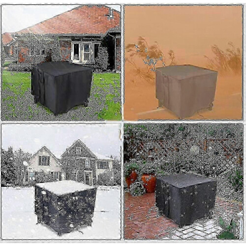 Waterproof Square Fire Pit Cover, Windproof Ripstop Outdoor Fireplace Table Protector for Patio Use 2