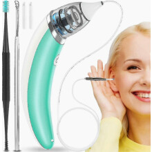 Kit d'aspiration électrique pour le cérumen, rechargeable par USB, avec 5 niveaux d'aspiration. Outil de nettoyage auriculaire hygiéniq