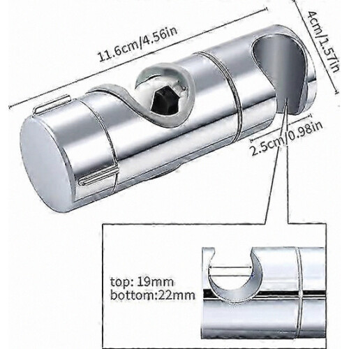 Replaceable Hand Shower Holder, Adjustable 19 to 25 mm Shower Head Bracket, ABS Chrome Finish, Wall Mount Bathroom Acces 2