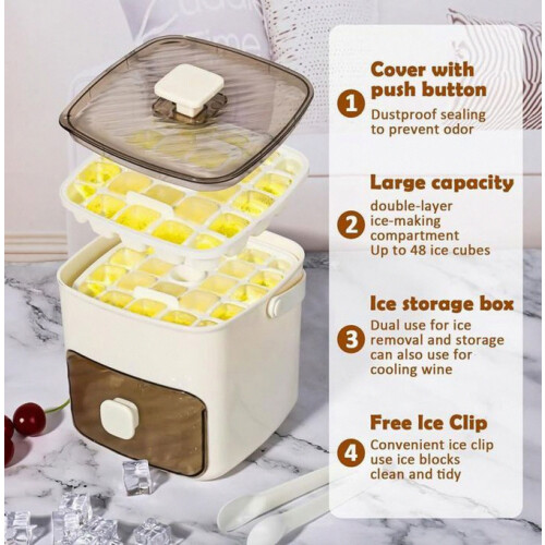 Countertop Ice Maker, Rapid Release 48-Cube Tray, Easy-Release Basket with Handle, Durable Compact Design 2