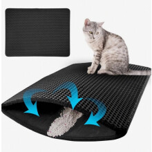 Cat Litter Mat 60 x 45 cm Waterproof Honeycomb Design Durable Non-Slip Easy Clean Indoor Use