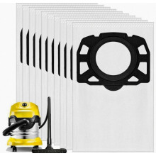 Vacuum Cleaner Bags for Karcher WD4 WD5 WD6, 10-Pack Non-Woven Filtration Dust Bags