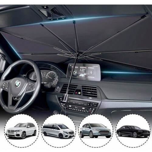 Car Windshield Sunshade, Foldable Front Window Sun Visor, UV Protection, Heat Insulation, Compact Storage 1