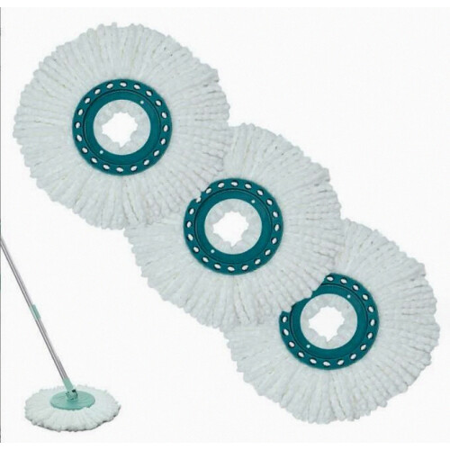 3 Pack Replacement Mop Heads, Super Absorbent Microfiber Disc Mop Refills for All Floor Types