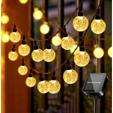 Solar String Lights 30 LED Crystal, 6.5 m, 8 Modes, IP65 Waterproof for Outdoor Garden Patio Decor